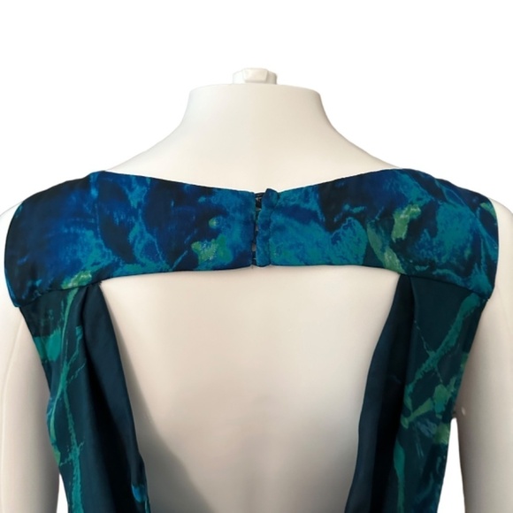 HAUTE HIPPIE| Cocktail Dress Hi-Low Hem Silk Cowl Open Back Floral Boho Beach| L - Picture 6 of 16